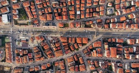 Picture of a community with a drone