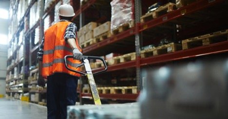 Worker pulling supplies